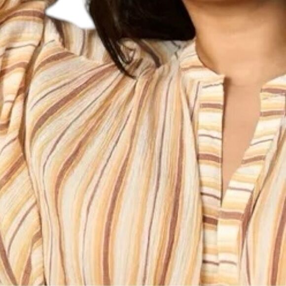 By ANTHROPOLOGIE Women’s Tie-Front Boho Blouse in the Size XXSP in Striped Print - Picture 9 of 15